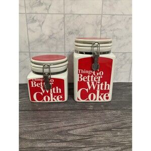 Set Of 2 2007 Coca Cola Things Go Better With Coke Canister Set Made By Gibson